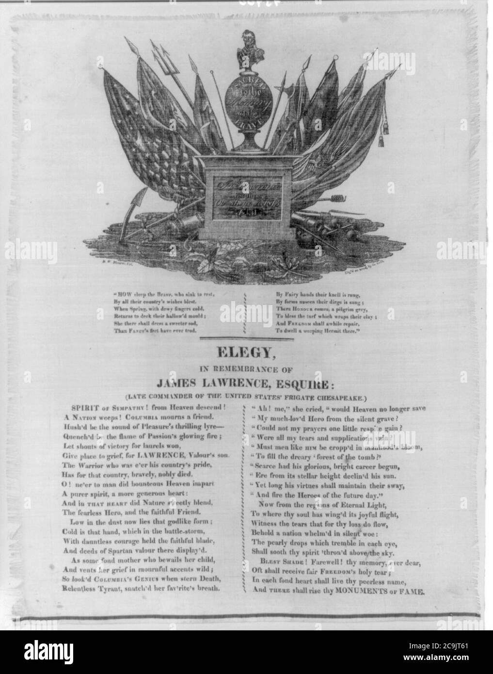James Lawrence, 1781-1813-Memorial. Elegy en souvenir de James Lawrence, Esquire- (ancien commandant de la frégate des États-Unis Chesapeake) Banque D'Images