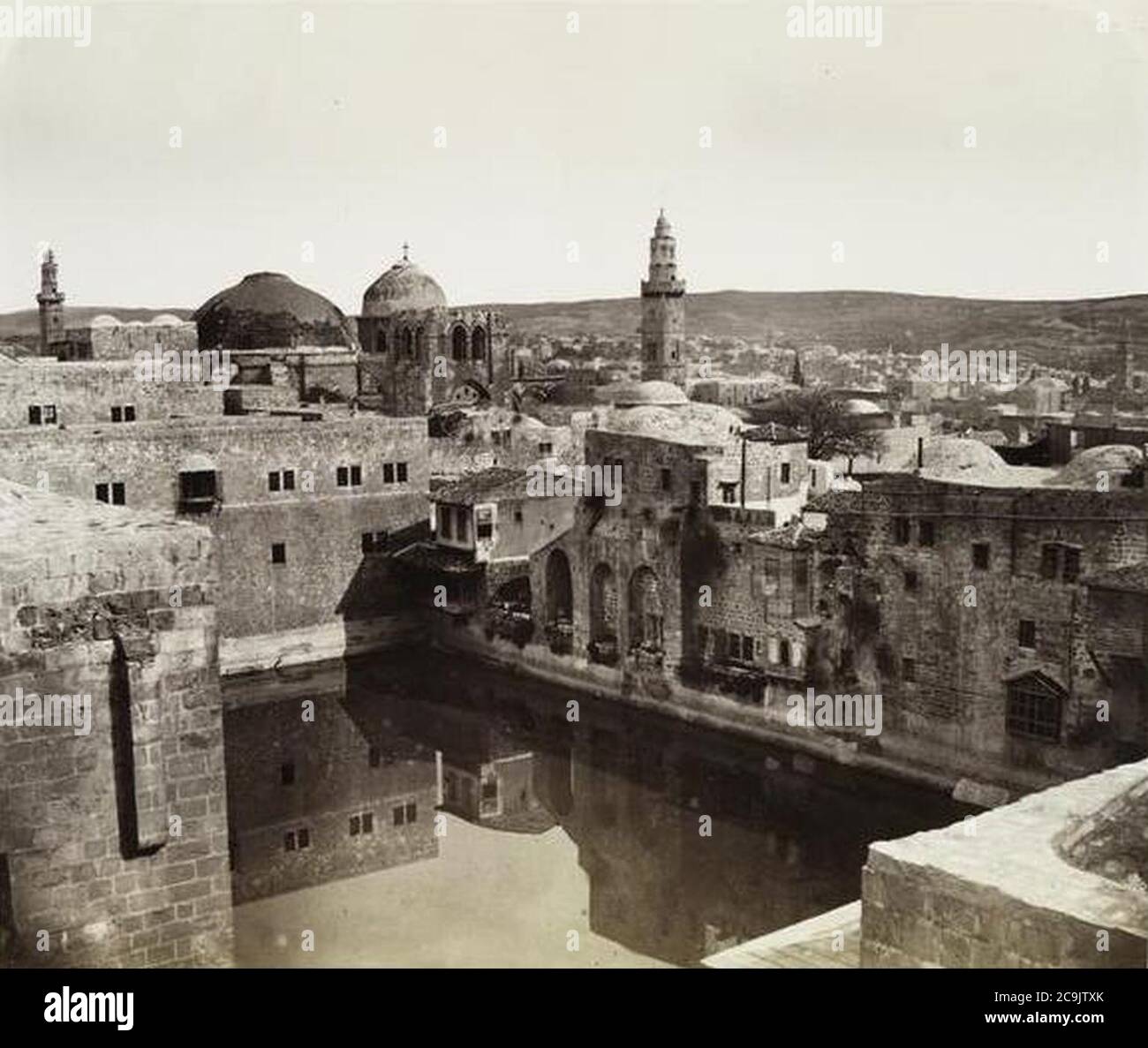 James McDonald. Vue sur la ville. Piscine d'Hezekiah. 1865 (A). Banque D'Images