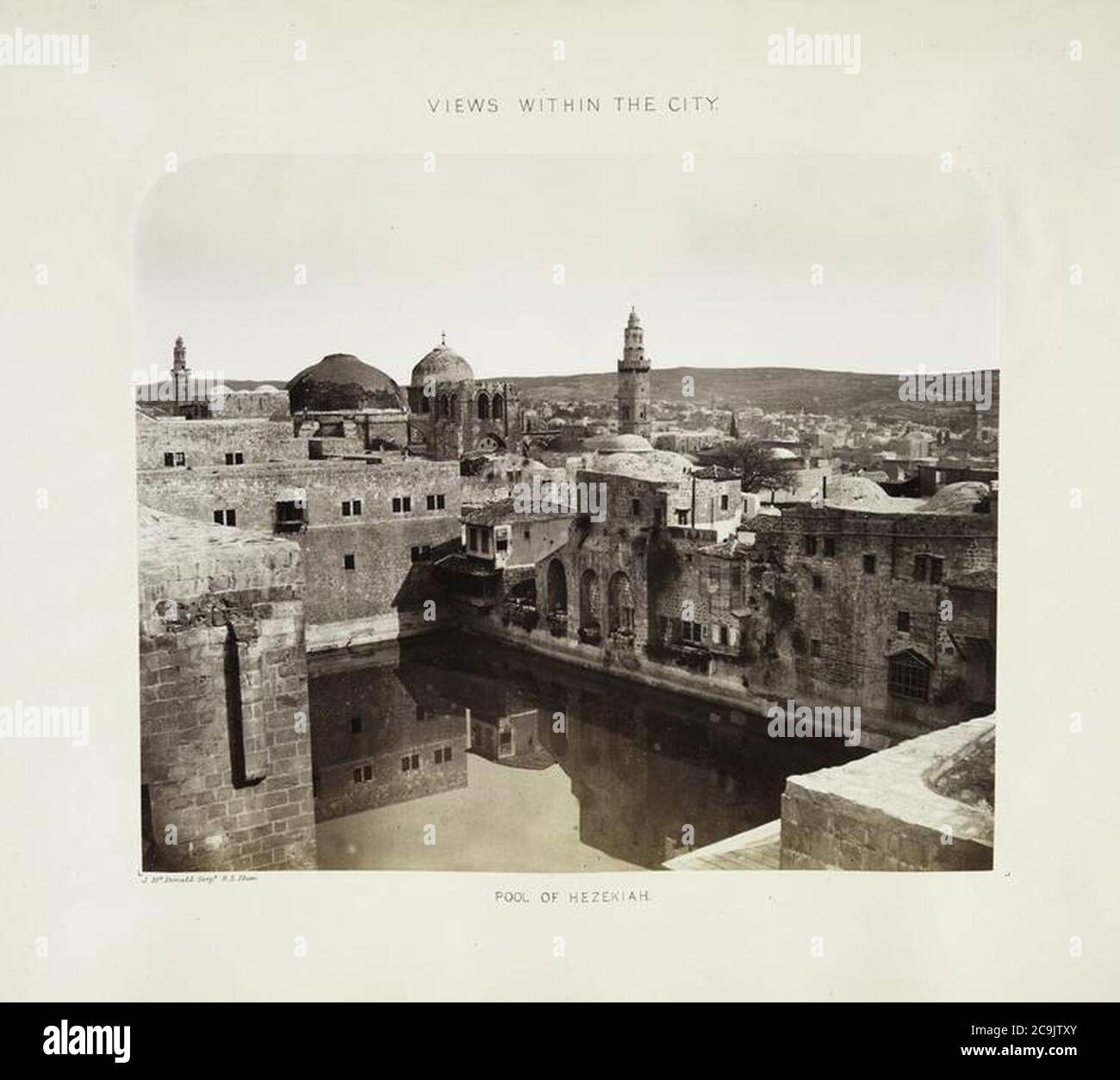 James McDonald. Vue sur la ville. Piscine d'Hezekiah. 1865. Banque D'Images