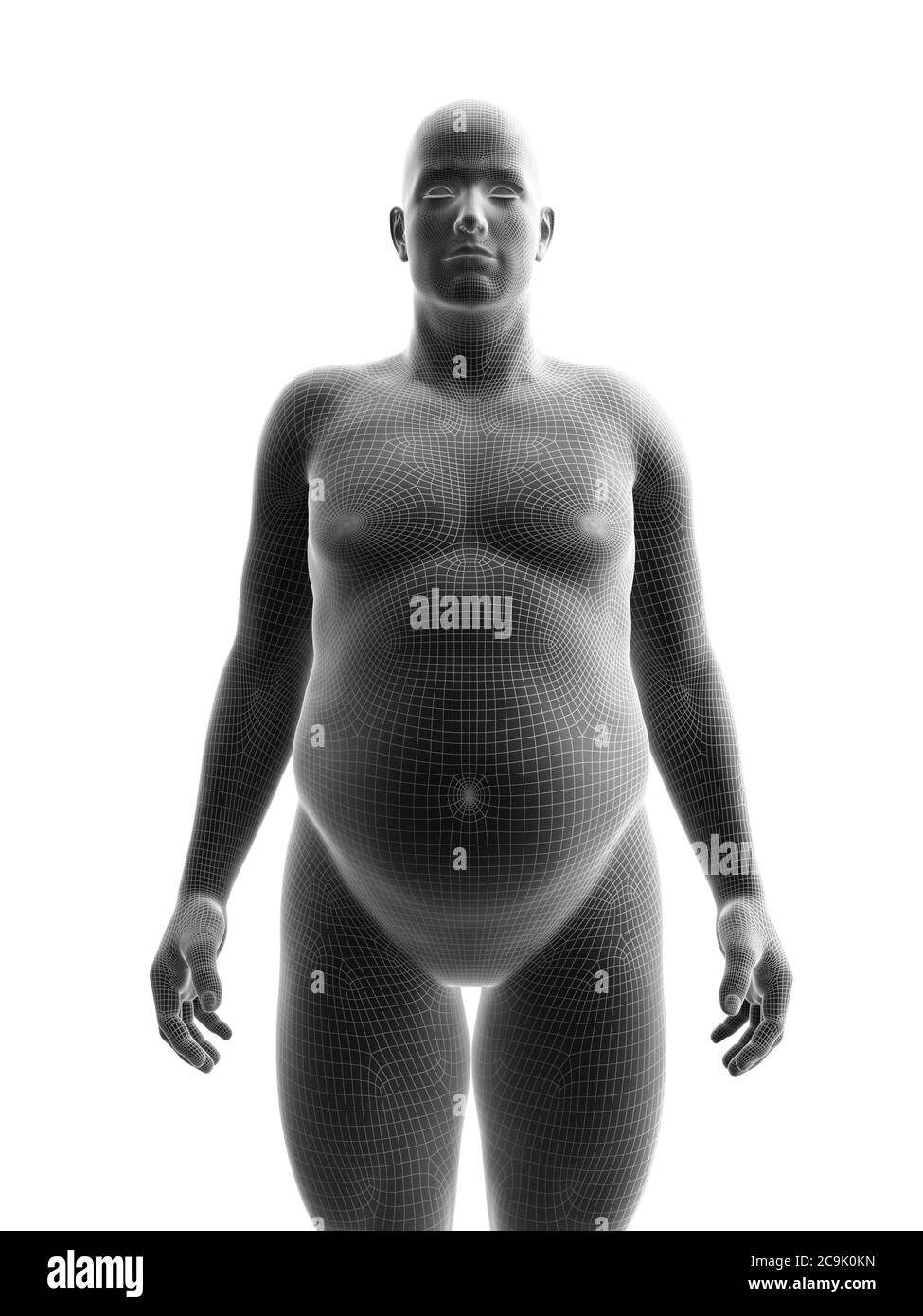 Mâle obèse, illustration. Banque D'Images