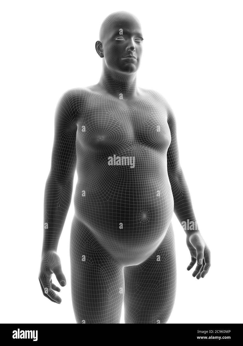 Mâle obèse, illustration. Banque D'Images