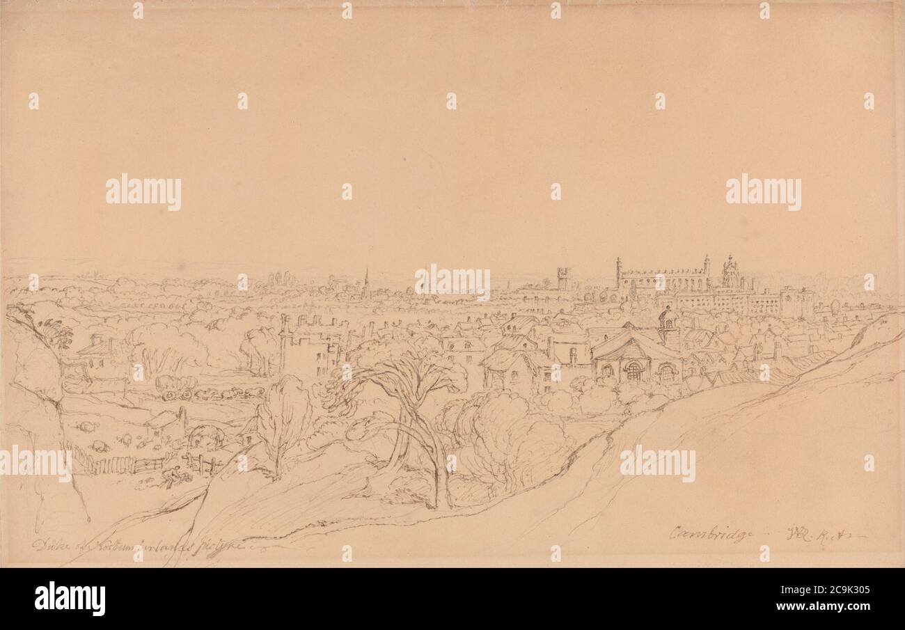 James Ward - étude pour la vue de Cambridge de Castle Hill Banque D'Images