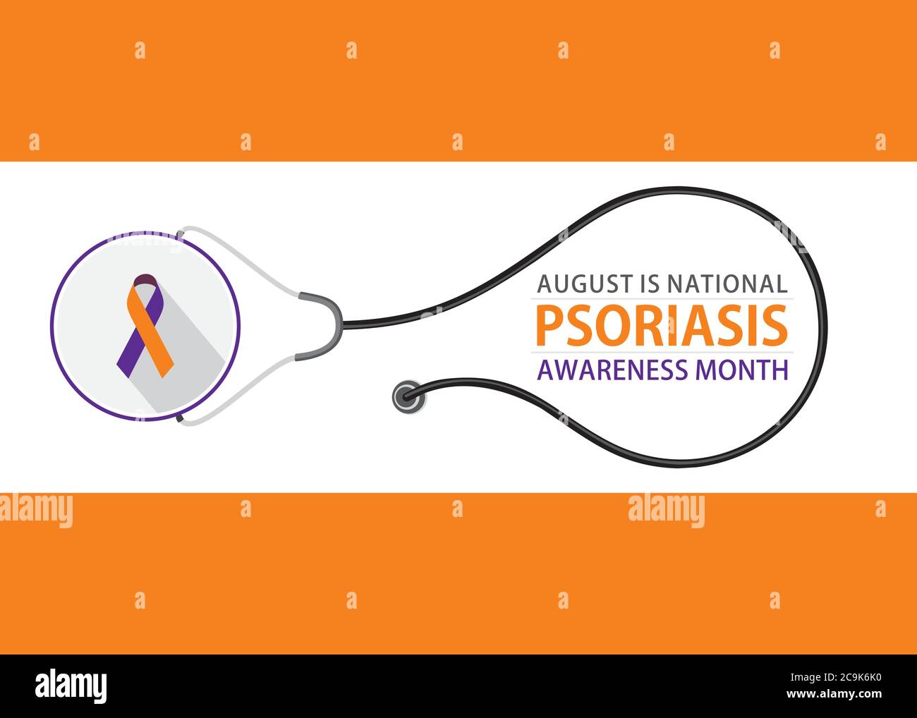 l'illustration vectorielle d'août est la conception de bannière du mois national de sensibilisation au psoriasis Illustration de Vecteur