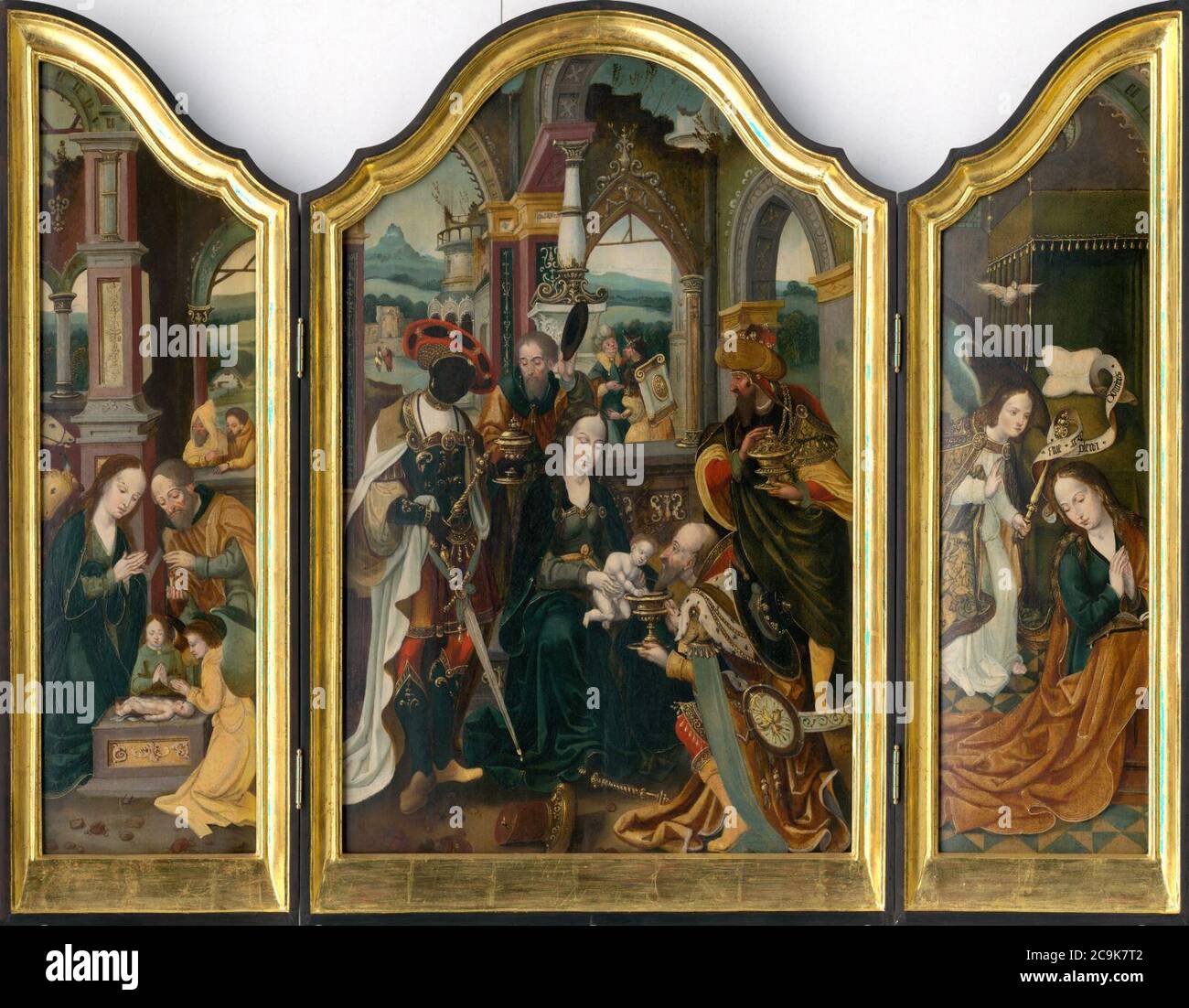 Jan Mertens ml. – dielňa autora - Triptych Klaňania troch kráľov Banque D'Images