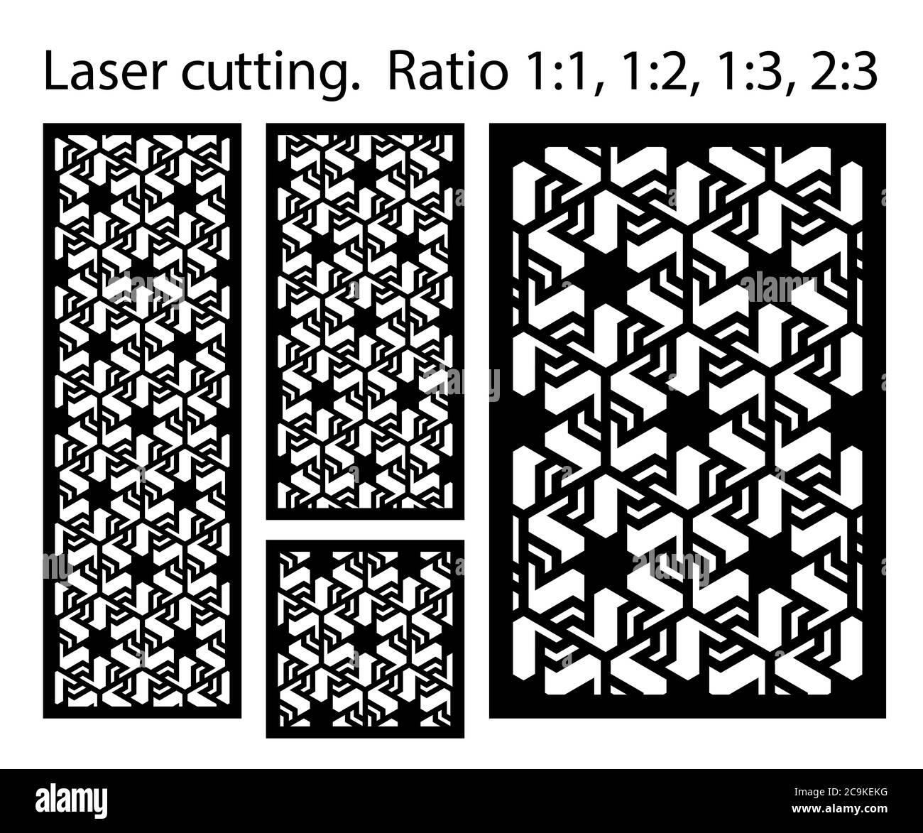 Motif laser. Jeu de panneaux vectoriels décoratifs pour la découpe au laser. Gabarit pour