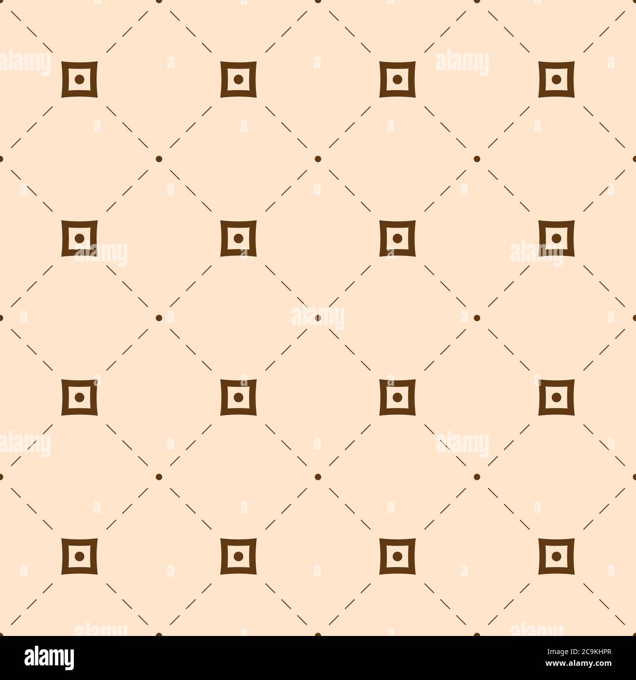 Motif géométrique sans couture. Arrière-plan vintage de pointillés et de lignes croisées. Répétition de formes géométriques, croix, cercle, losange, ligne en pointillés diagonaux. Illustration de Vecteur