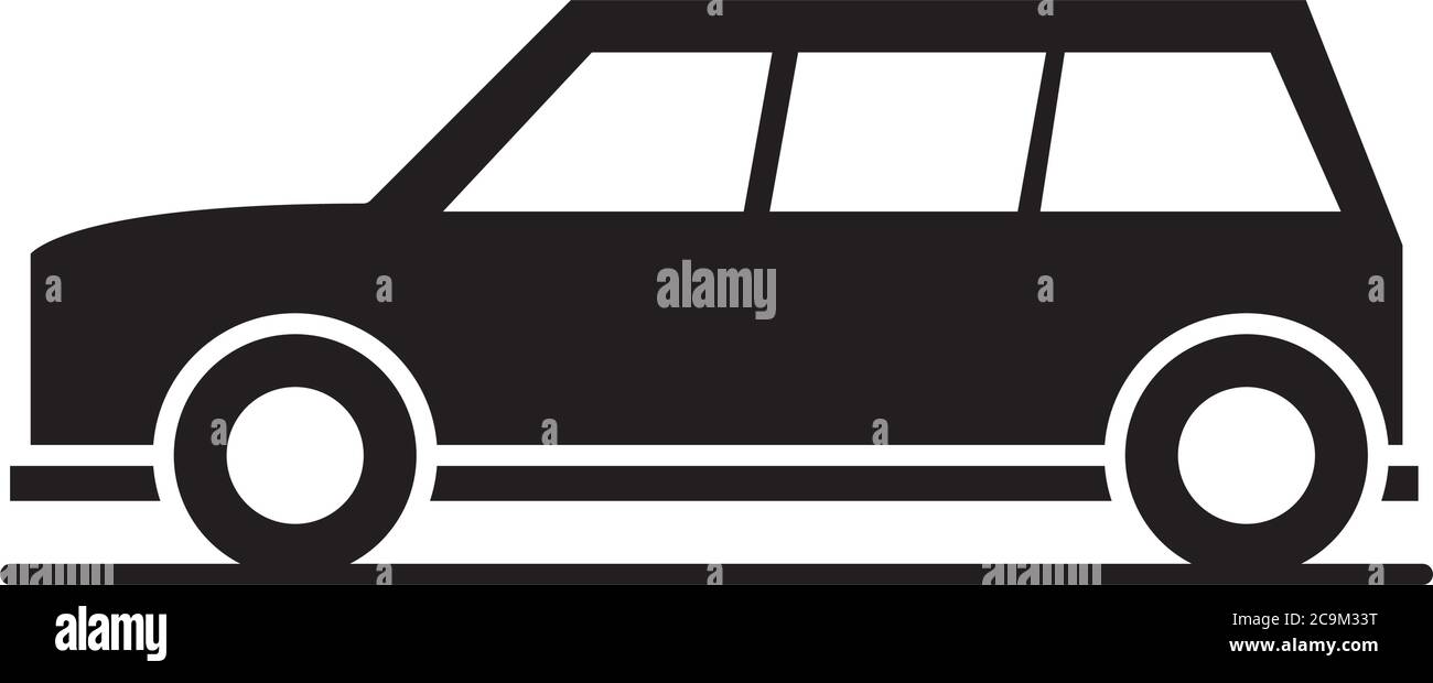 voiture modèle compact multisegment transport véhicule style silhouette icône design illustration vectorielle Illustration de Vecteur