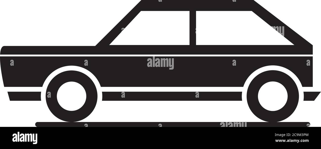 modèle de voiture transport véhicule style silhouette icône design illustration vectorielle Illustration de Vecteur