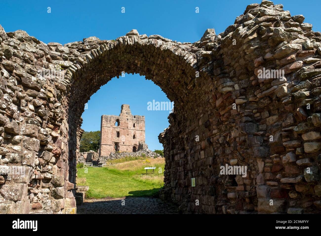 Château de Norham, Northumberland, Angleterre. Banque D'Images