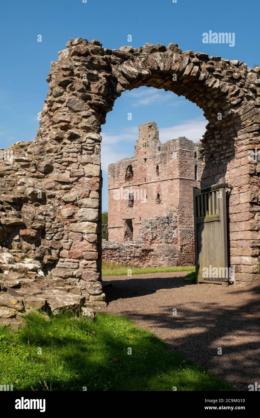 Château de Norham, Northumberland, Angleterre. Banque D'Images