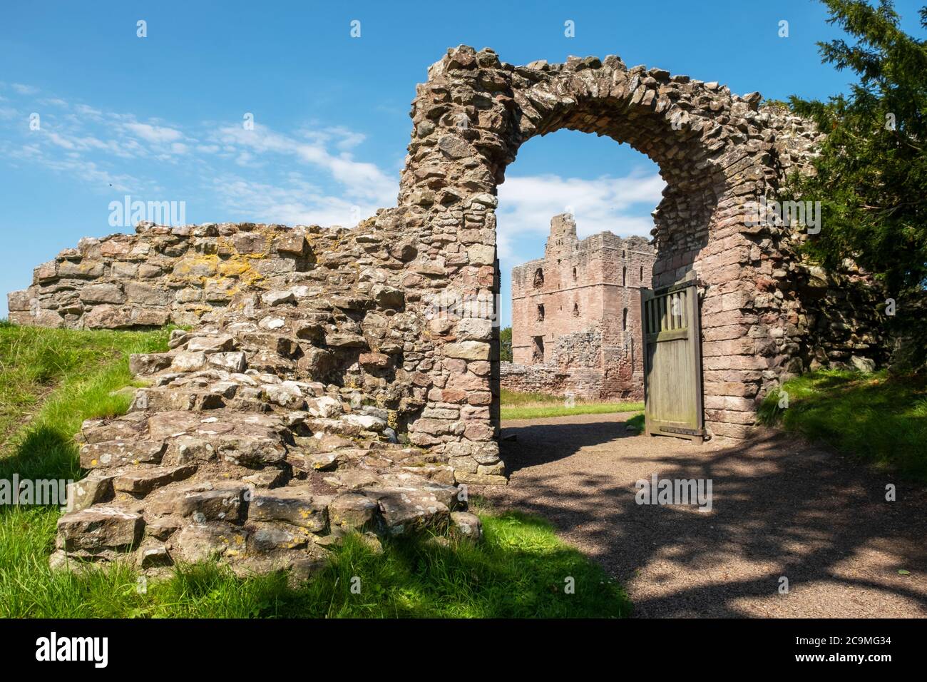 Château de Norham, Northumberland, Angleterre. Banque D'Images