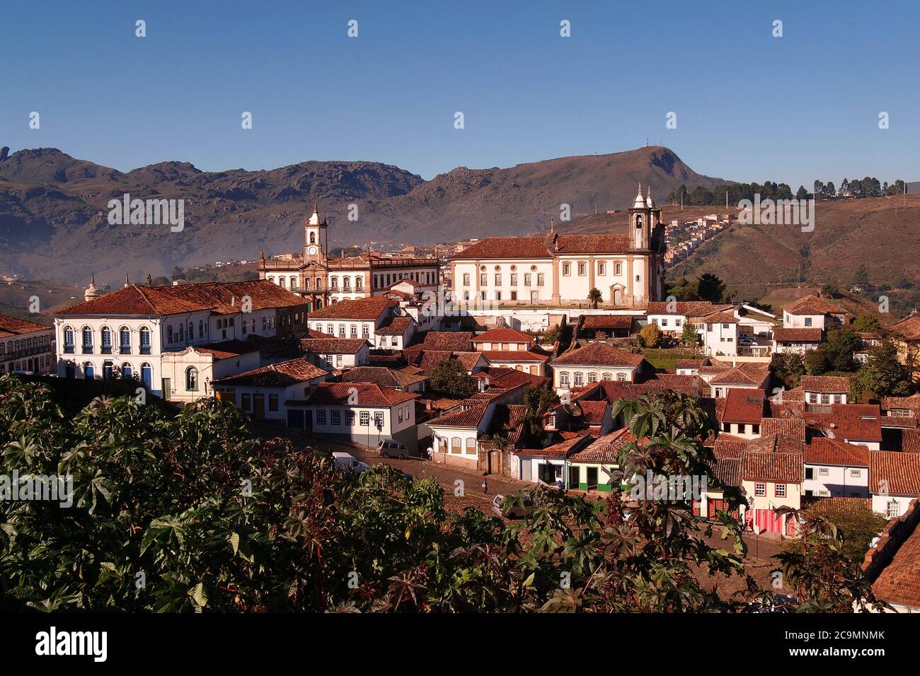 Maisons coloniales; ville d'Ouro Preto, État de Minas Gerais; Brésil; site du patrimoine mondial de l'UNESCO Banque D'Images