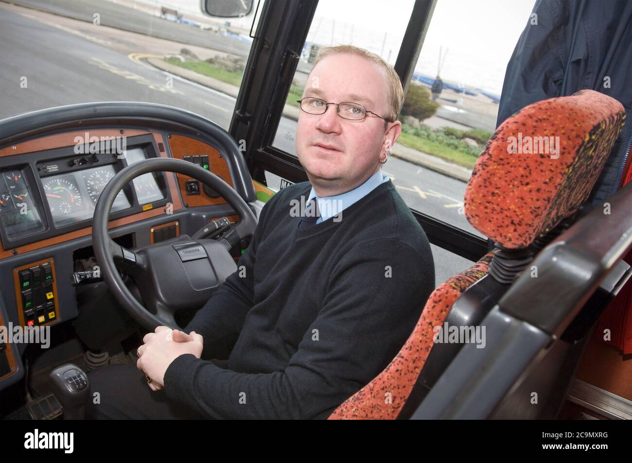 Un chauffeur d'autocar Banque D'Images