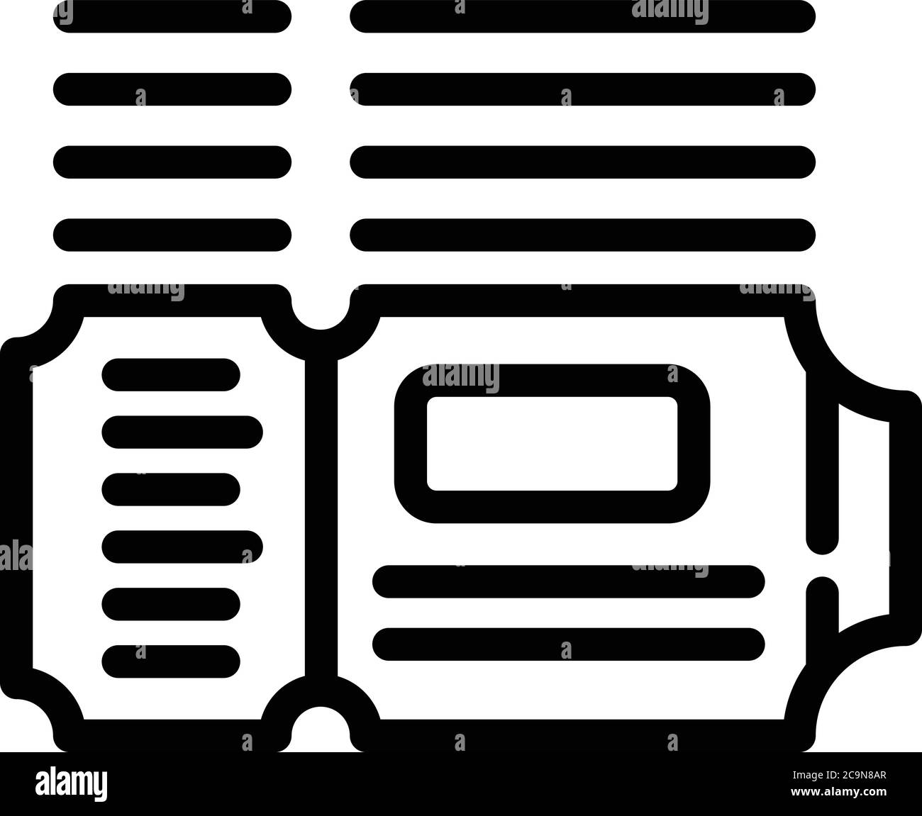 Icône de pack de tickets de bus, style de contour Illustration de Vecteur