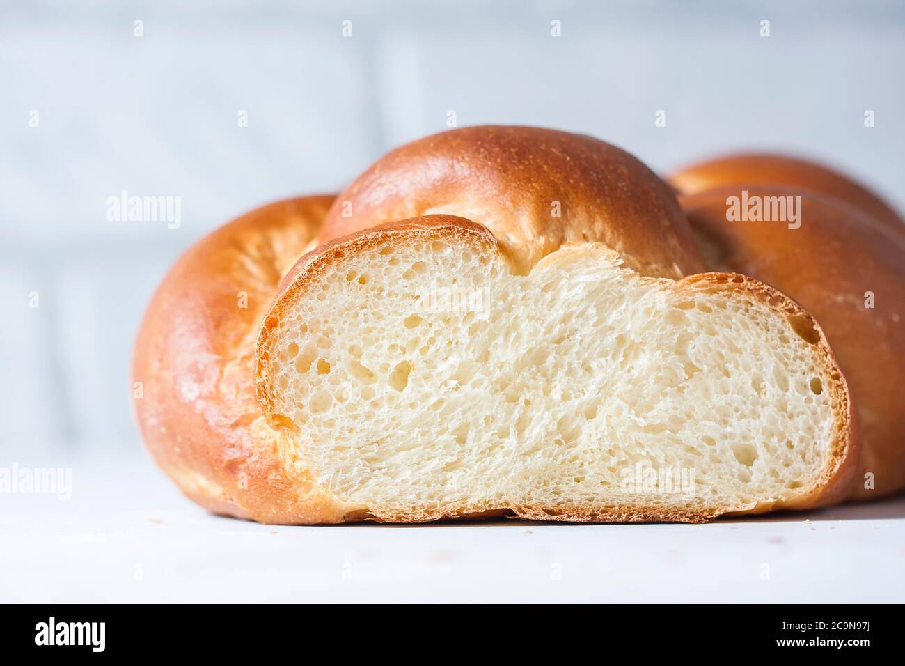 Pain au challah maison, sélection. Pain traditionnel Banque D'Images