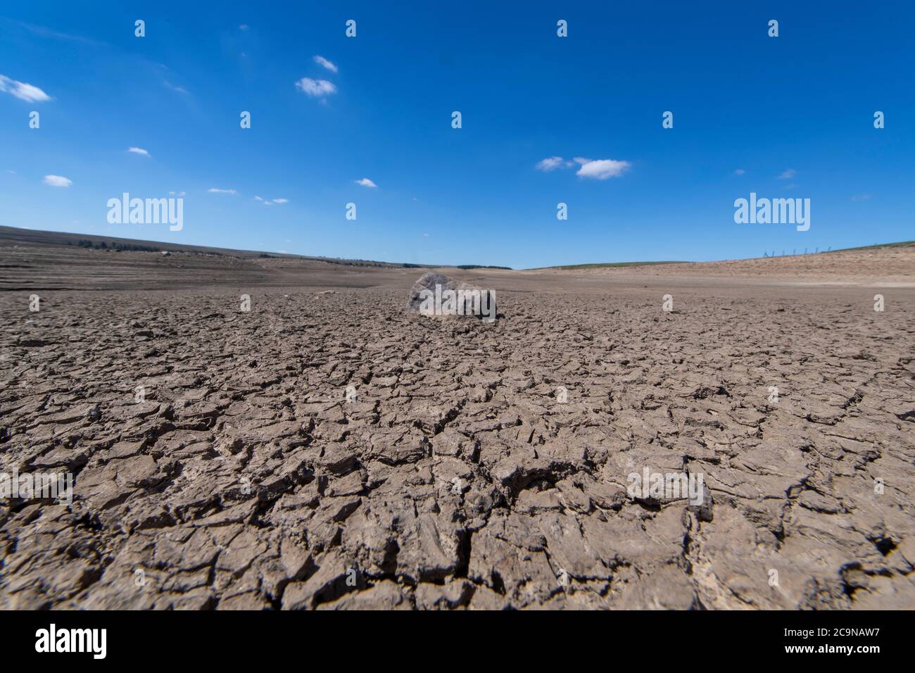 Réservoir de Selset, Middleton à Teesdale, Co. Durham avec de très faibles niveaux d'eau. Il a été construit en 1960 et alimente teesdale et Teesdide. Banque D'Images