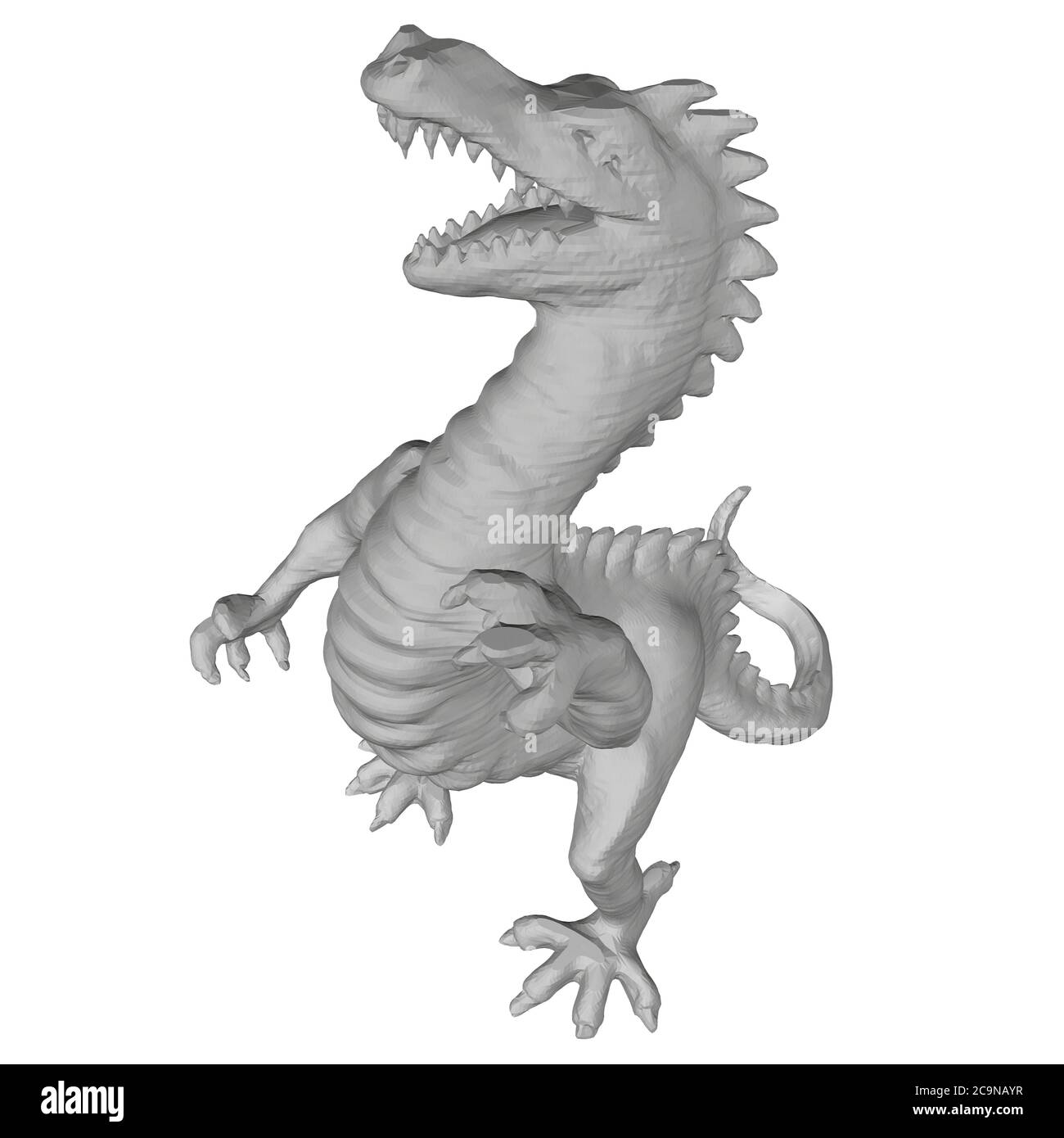 Dinosaure en colère polygonal. Dinosaure isolé sur fond blanc. 3D. Illustration vectorielle. Illustration de Vecteur