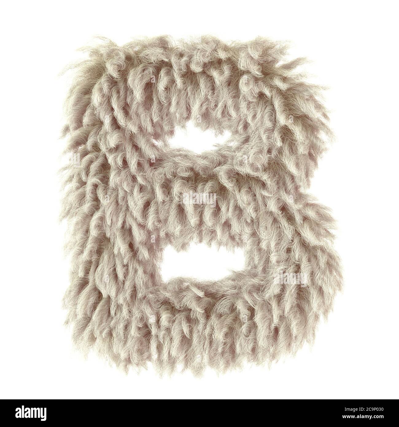 3d animal sauvage fourrure lettre B Banque D'Images