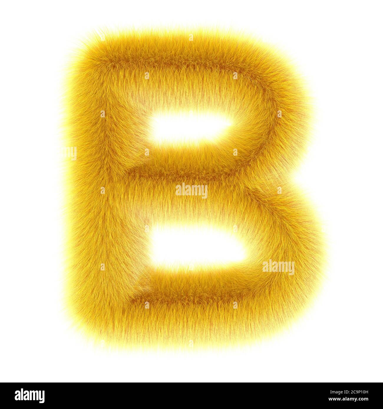 3d Duckling créatif mignon dessin animé fourrure lettre B Banque D'Images