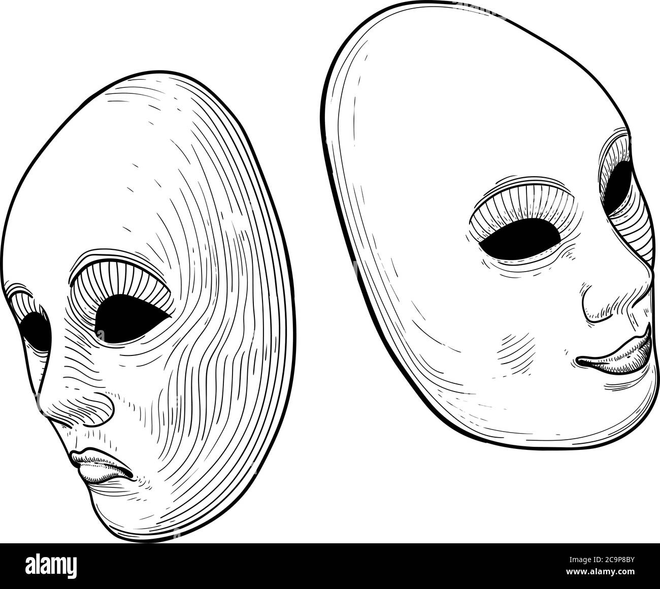 deux masques de théâtre Image Vectorielle Stock - Alamy