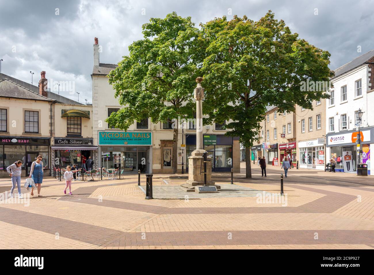 Buttercross Market Monument, West Gate, Mansfield, Notinghamshire, Angleterre, Royaume-Uni Banque D'Images
