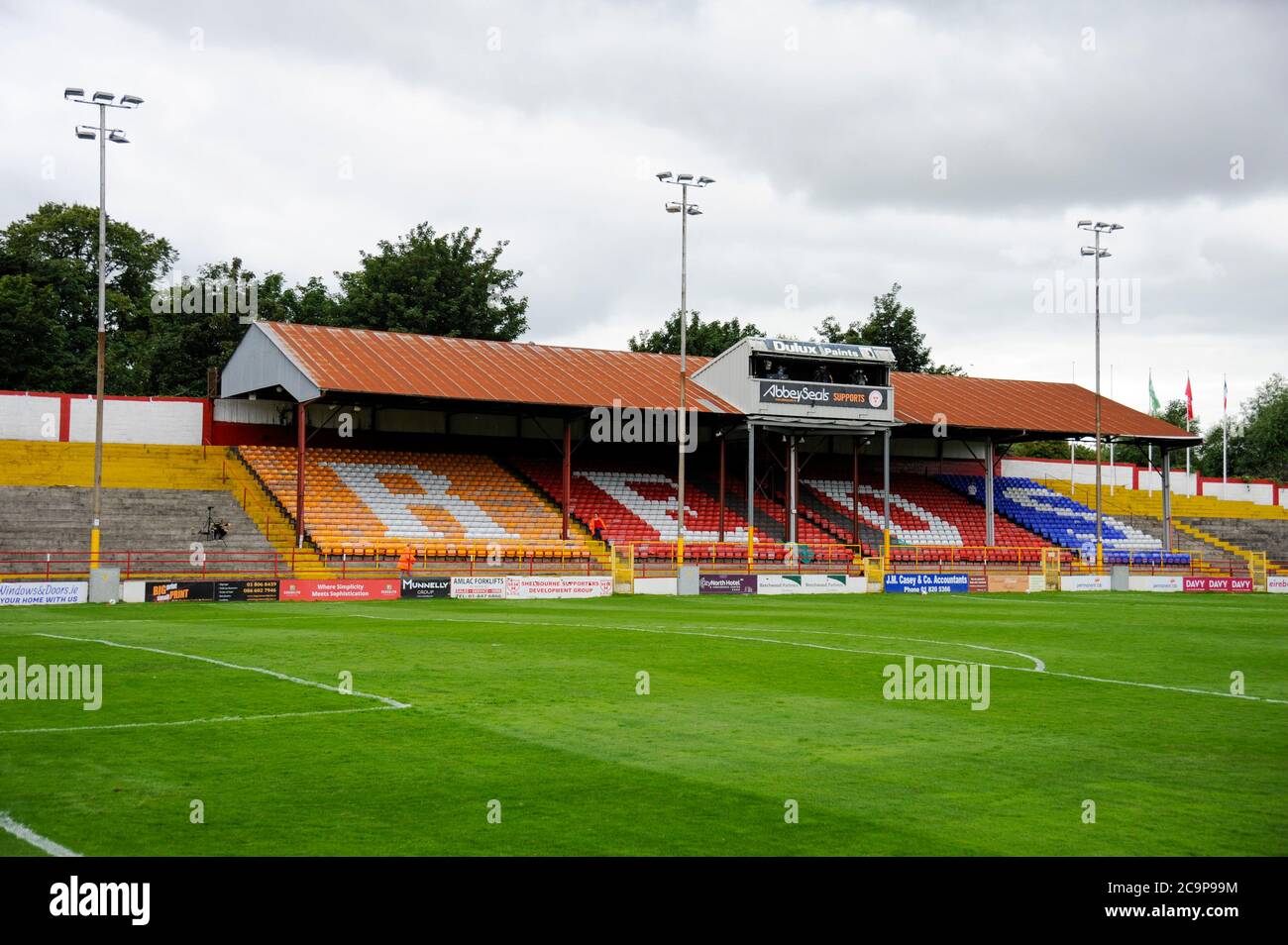 Dublin, Irlande. 1er août 2020. Une vue générale du parc Tolka pendant le match de la première division de l'Airtricity SSE entre le Shelbourne FC et le Waterford FC au parc Tolka à Dublin, Irlande le 1er août 2020 (photo par Andrew SURMA/SIPA USA) Credit: SIPA USA/Alay Live News Banque D'Images