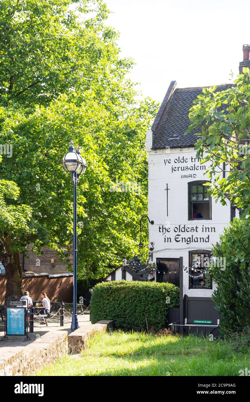 Auberge 'Ye Olde Trip to Jerusalem' du XIIe siècle, Brewhouse Yard, Nottingham, Notinghamshire, Angleterre, Royaume-Uni Banque D'Images