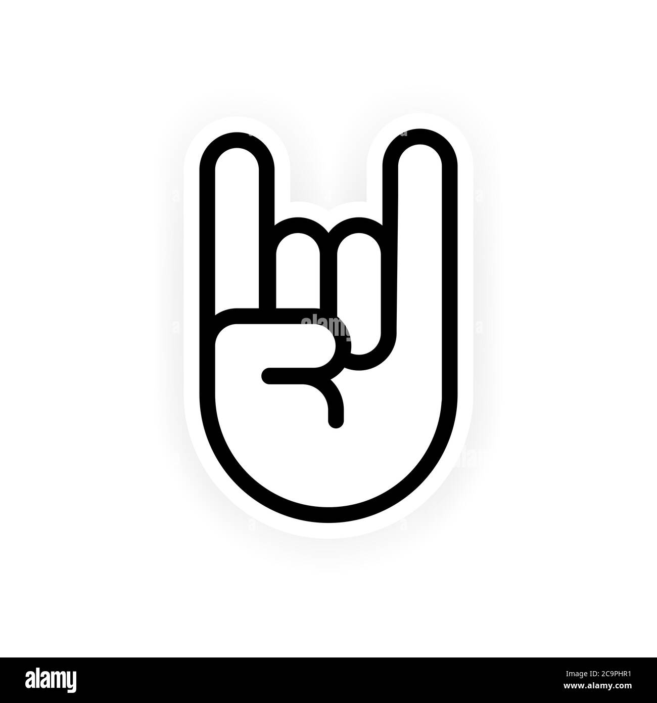 Panneau Rock and Roll. Signe de geste de la main. Vecteur sur fond blanc isolé. SPE 10 Image