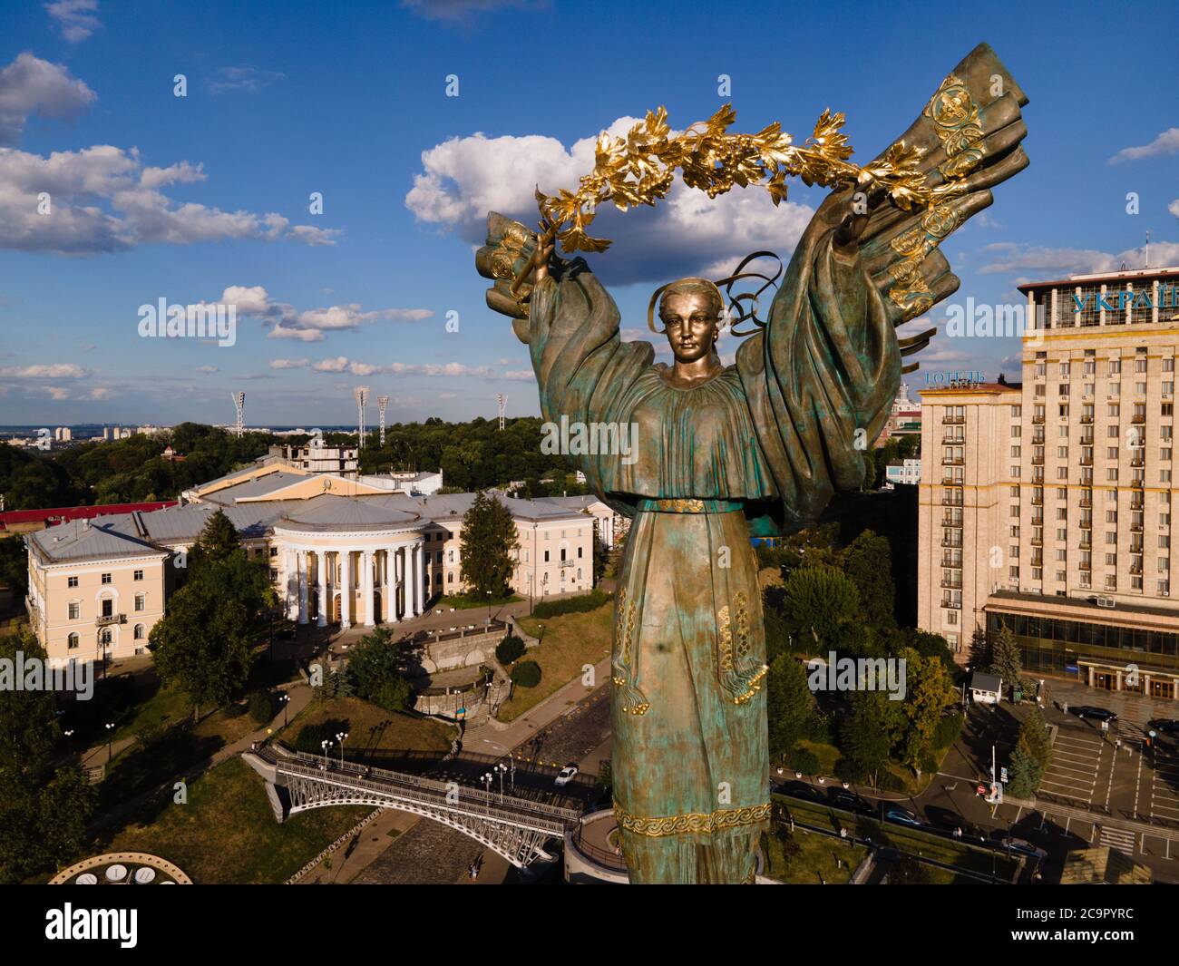 Monument sur la place de l'indépendance à Kiev, Ukraine Banque D'Images