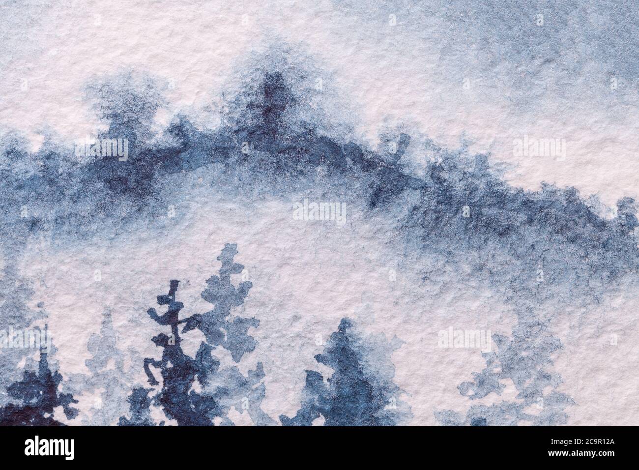 Arriere Plan Art Abstrait Bleu Clair Et Blanc Peinture Aquarelle Sur Toile Avec Degrade De Denim Doux Fragment D œuvre D Art Sur Papier Avec L Hiver Photo Stock Alamy