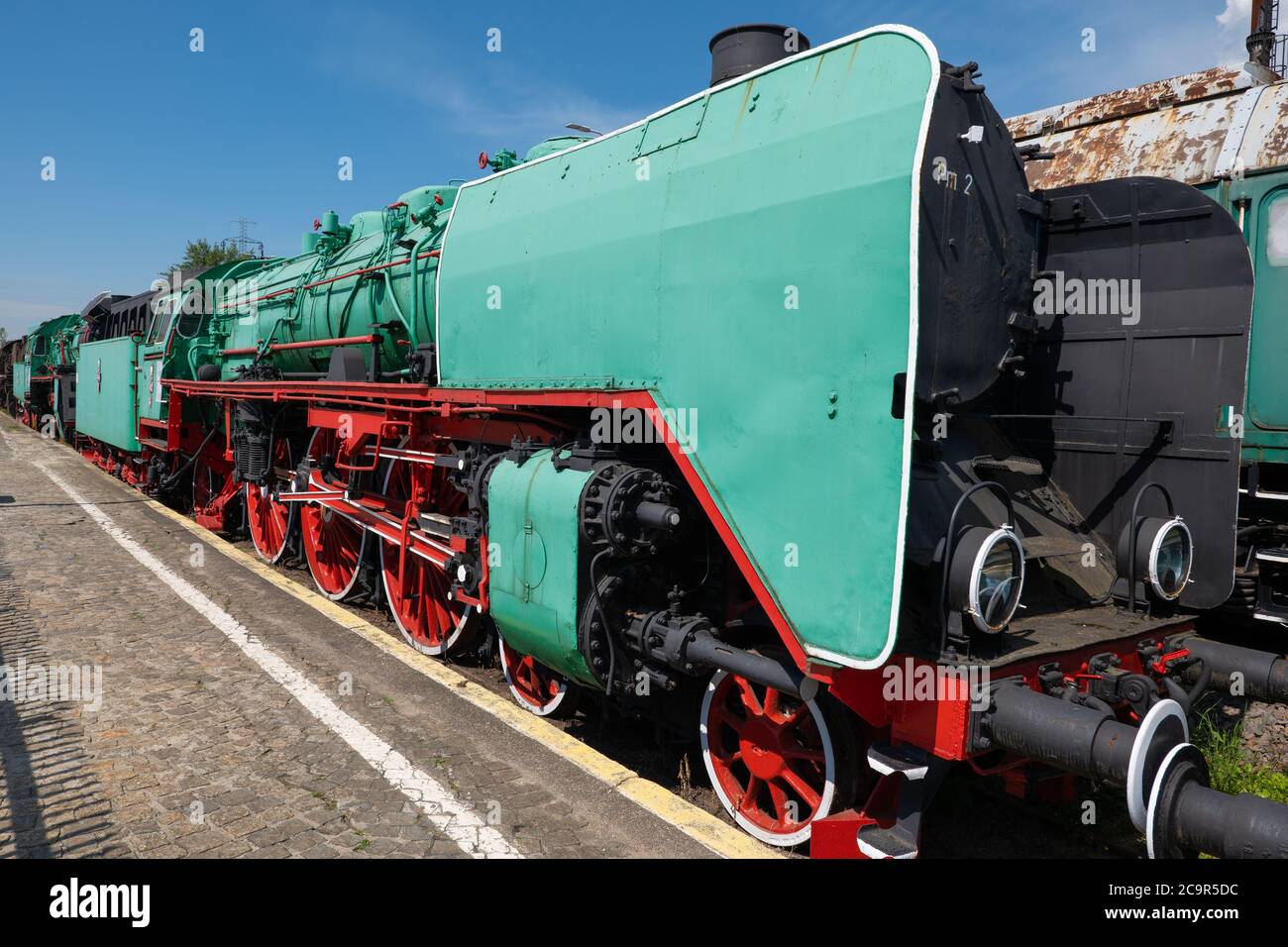 Locomotive à vapeur Express PM2-34 fabriquée en 1936 par Berliner Maschinenbau AG, Station Museum (Stacja Muzeum) à Varsovie, Pologne Banque D'Images