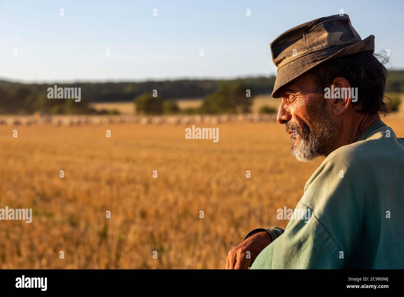 Portrait d'un berger de la Hongrie rurale Banque D'Images