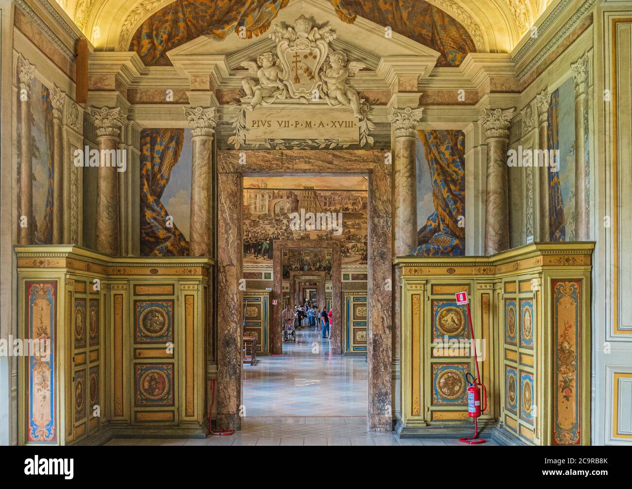 Galerie au Musée du Vatican à Rome, Italie Banque D'Images