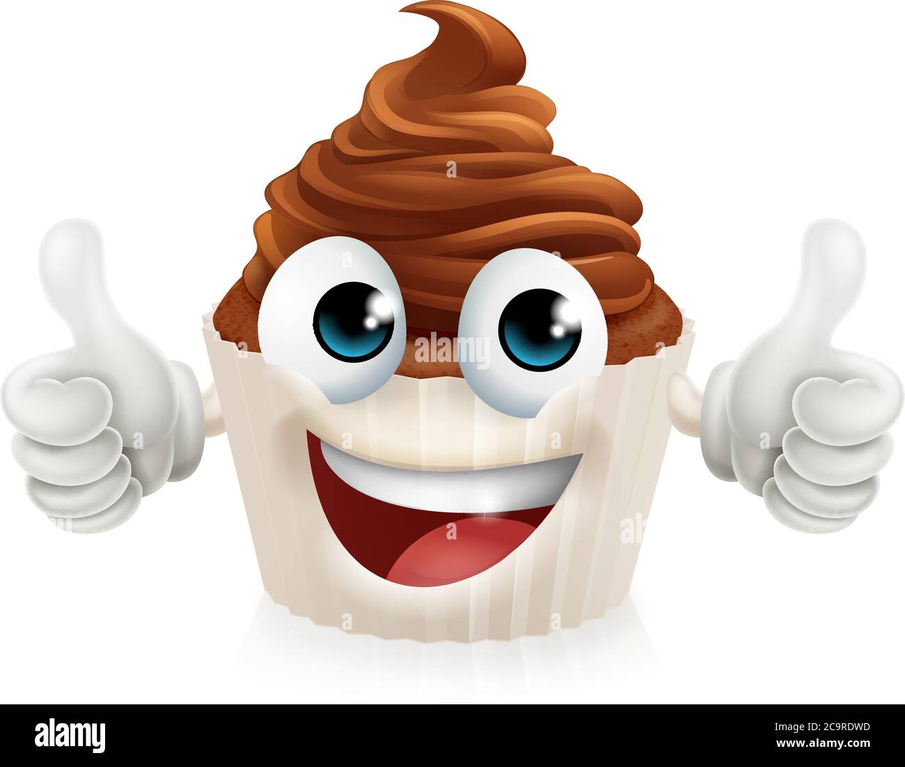 Gâteau au cupcake Happy Cartoon personnage Muffin Mascot Illustration de Vecteur