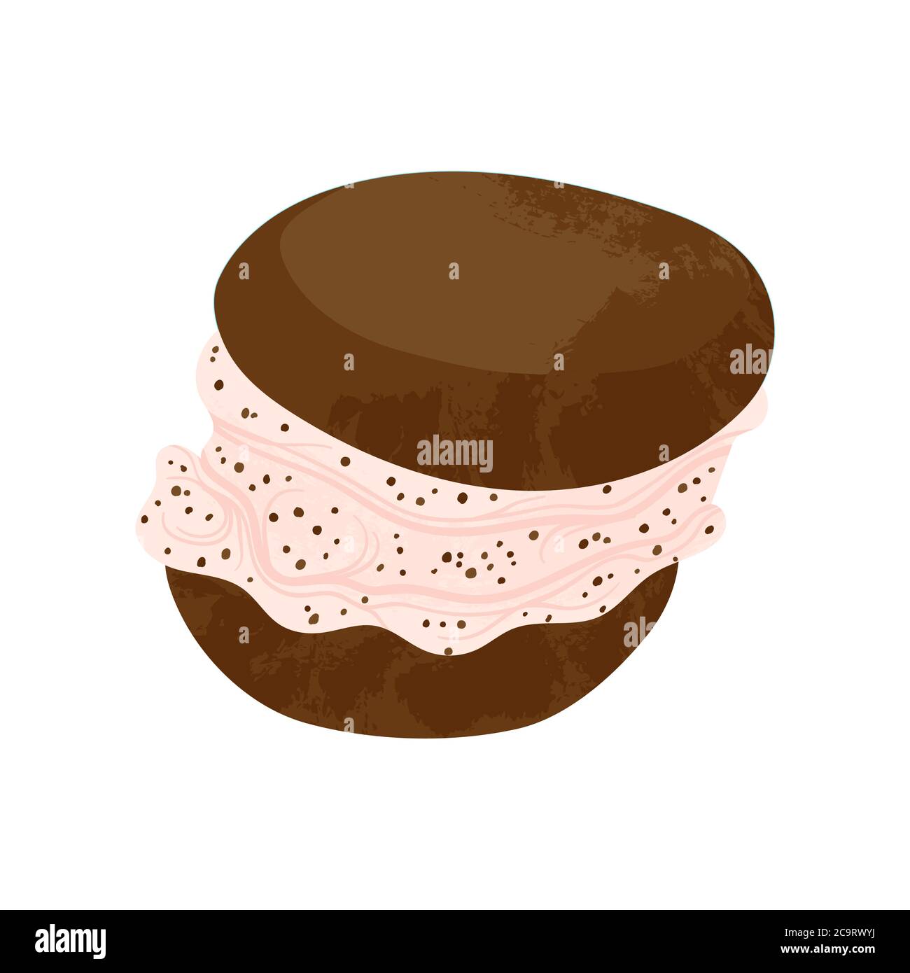 Dessert Au Chocolat Avec Illustration De Dessins Animes A Plat Vectorises De Creme Fouettee Gateau Savoureux Au Chocolat Isole Sur Fond Blanc Image De Stock Image Vectorielle Stock Alamy