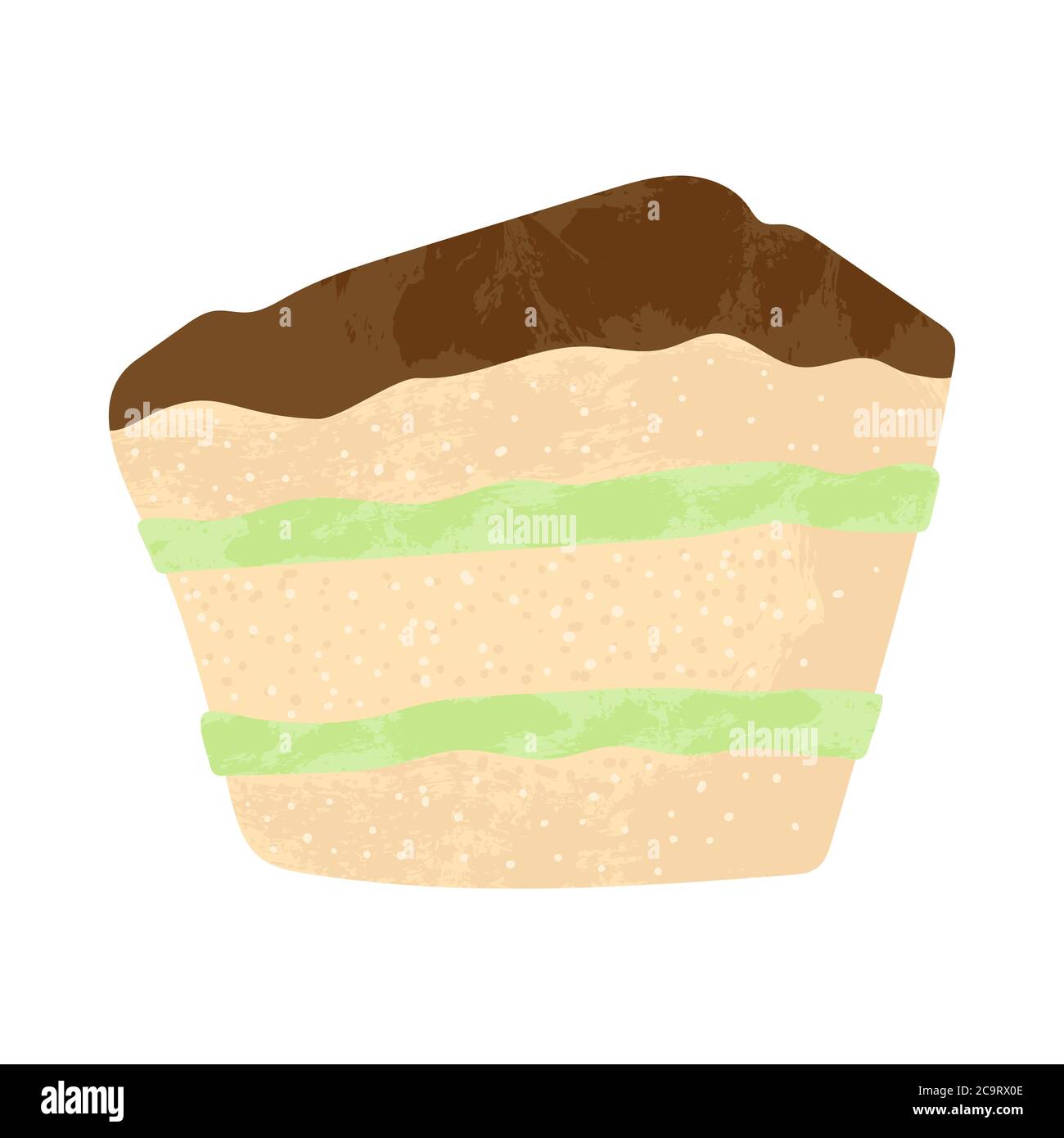 Gateau A La Creme Au Chocolat Et A La Vanille D Anniversaire Savoureux Cuire Illustrations De Dessins Animes A Plat Vectoriels De Delicieux Desserts Gateau Gourmand Au Sucre Slic Image Vectorielle Stock