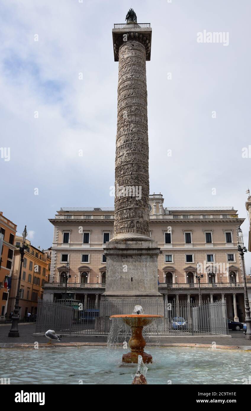 Colonne de Marcus Aurelius dans la ville de Rome, Italie Banque D'Images