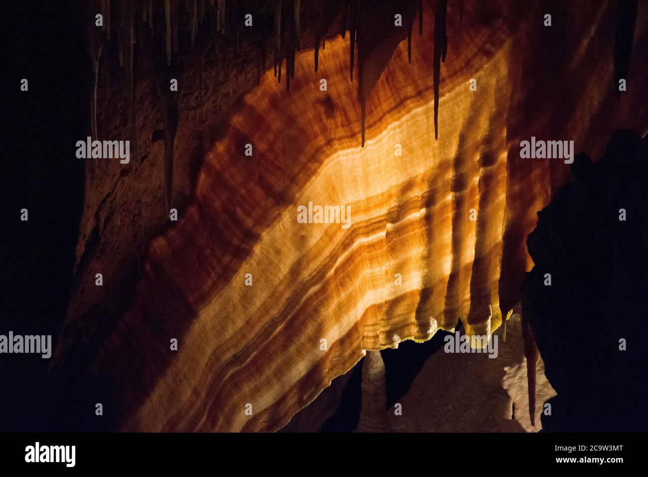 Célèbre grotte Cuevas del Drach à Porto Christo Mallorca,.Dragon Caves. Banque D'Images
