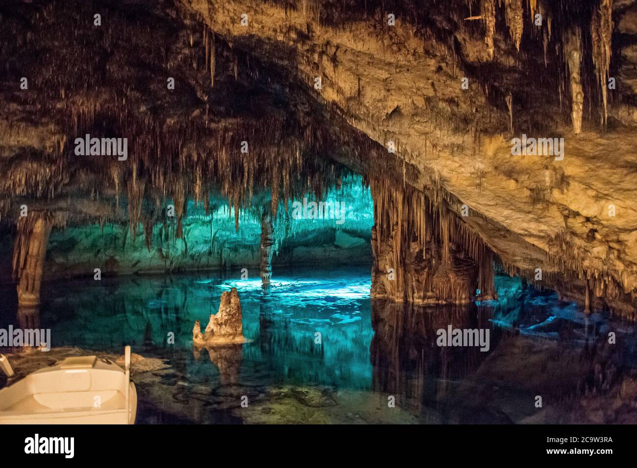 Célèbre grotte Cuevas del Drach à Porto Christo Mallorca,.Dragon Caves. Banque D'Images