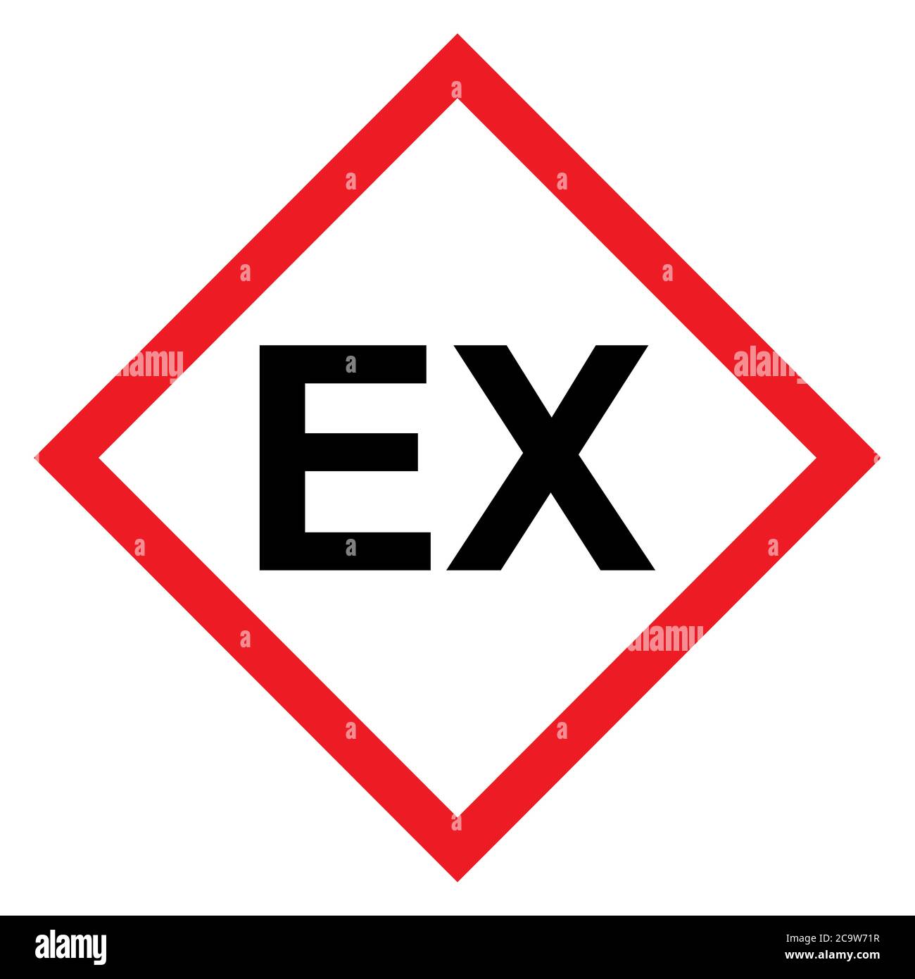 Icône EX explosive, symbole de danger isolé sur fond blanc. Signe de danger vectoriel . Illustration de Vecteur