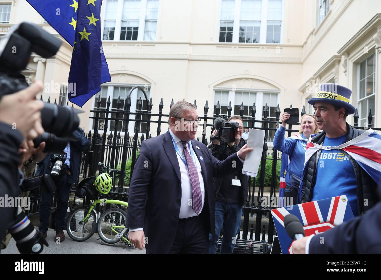 Le PIC montre : Mark Francois, Tory, MP, très favorable au Brexit, vu ici lors de la candidature de Boris Johnson à la direction dans laquelle il a fait équipe avec des militants anti-Brexit Banque D'Images