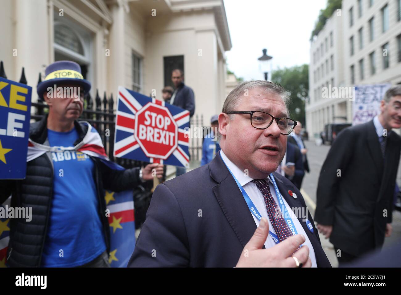 Le PIC montre: Mark François, Tory, MP, très pro du Brexit vu ici à la candidature de Boris JohnsonÕs à la direction dans laquelle il s'est allié à des militants anti-Brexit Banque D'Images