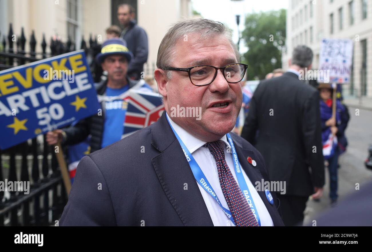 Le PIC montre: Mark François, Tory, MP, très pro du Brexit vu ici à la candidature de Boris JohnsonÕs à la direction dans laquelle il s'est allié à des militants anti-Brexit Banque D'Images