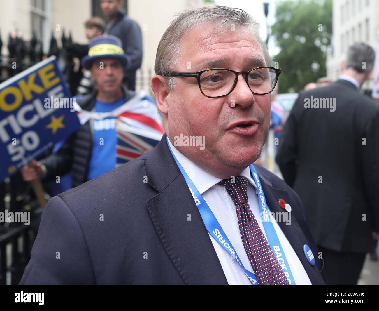 Le PIC montre: Mark François, Tory, MP, très pro du Brexit vu ici à la candidature de Boris JohnsonÕs à la direction dans laquelle il s'est allié à des militants anti-Brexit Banque D'Images