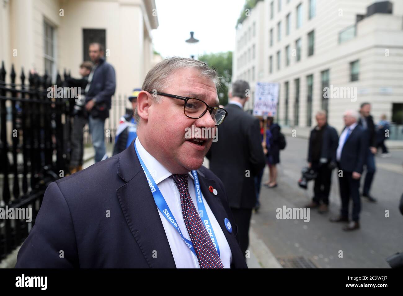 Le PIC montre: Mark François, Tory, MP, très pro du Brexit vu ici à la candidature de Boris JohnsonÕs à la direction dans laquelle il s'est allié à des militants anti-Brexit Banque D'Images