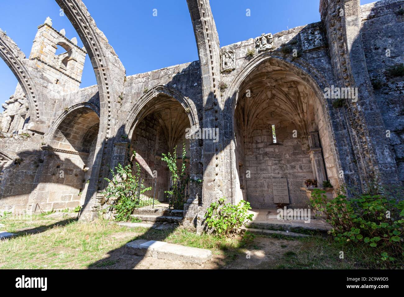 Ruines de l'iglesia de Santa Mariña de Dozo. Cambados, province de Pontevedra, Galice, Espagne Banque D'Images