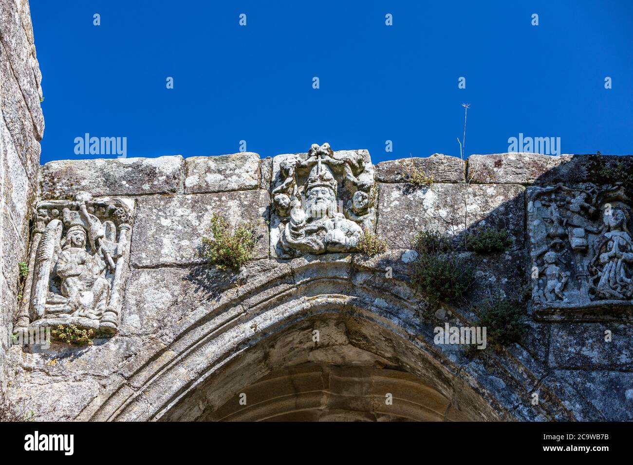 Ruines de l'iglesia de Santa Mariña de Dozo. Cambados, province de Pontevedra, Galice, Espagne Banque D'Images
