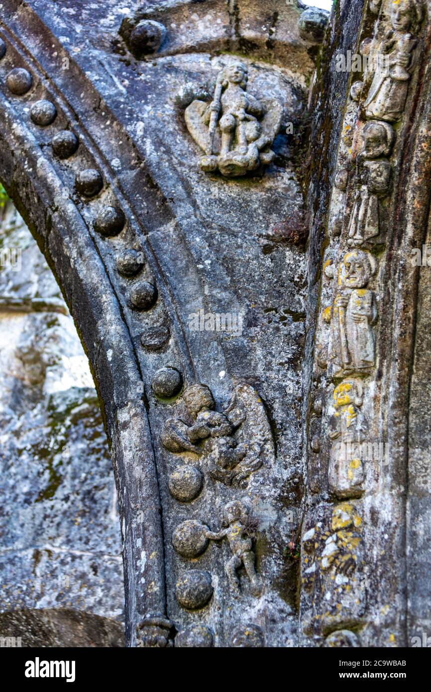 Ruines de l'iglesia de Santa Mariña de Dozo. Cambados, province de Pontevedra, Galice, Espagne Banque D'Images