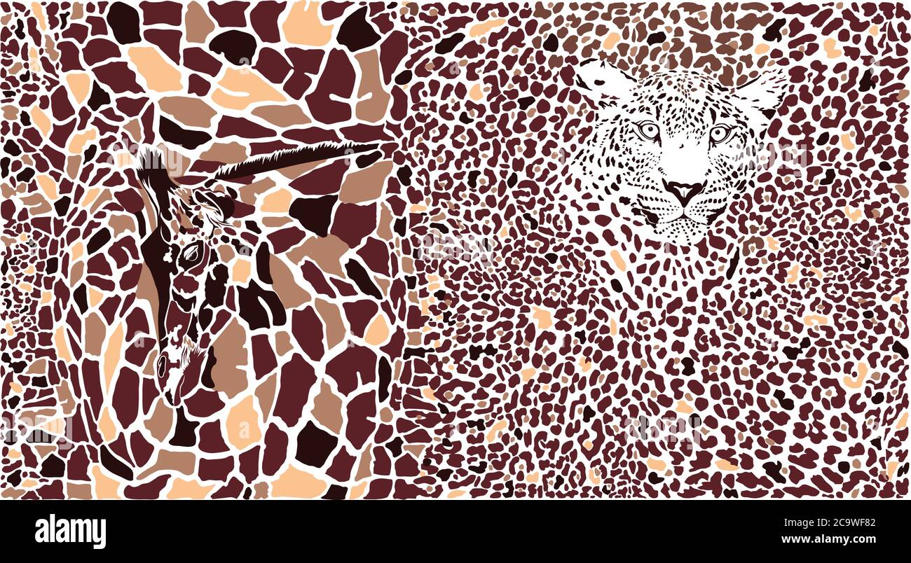 Texture abstraite de girafe et de léopard Illustration de Vecteur