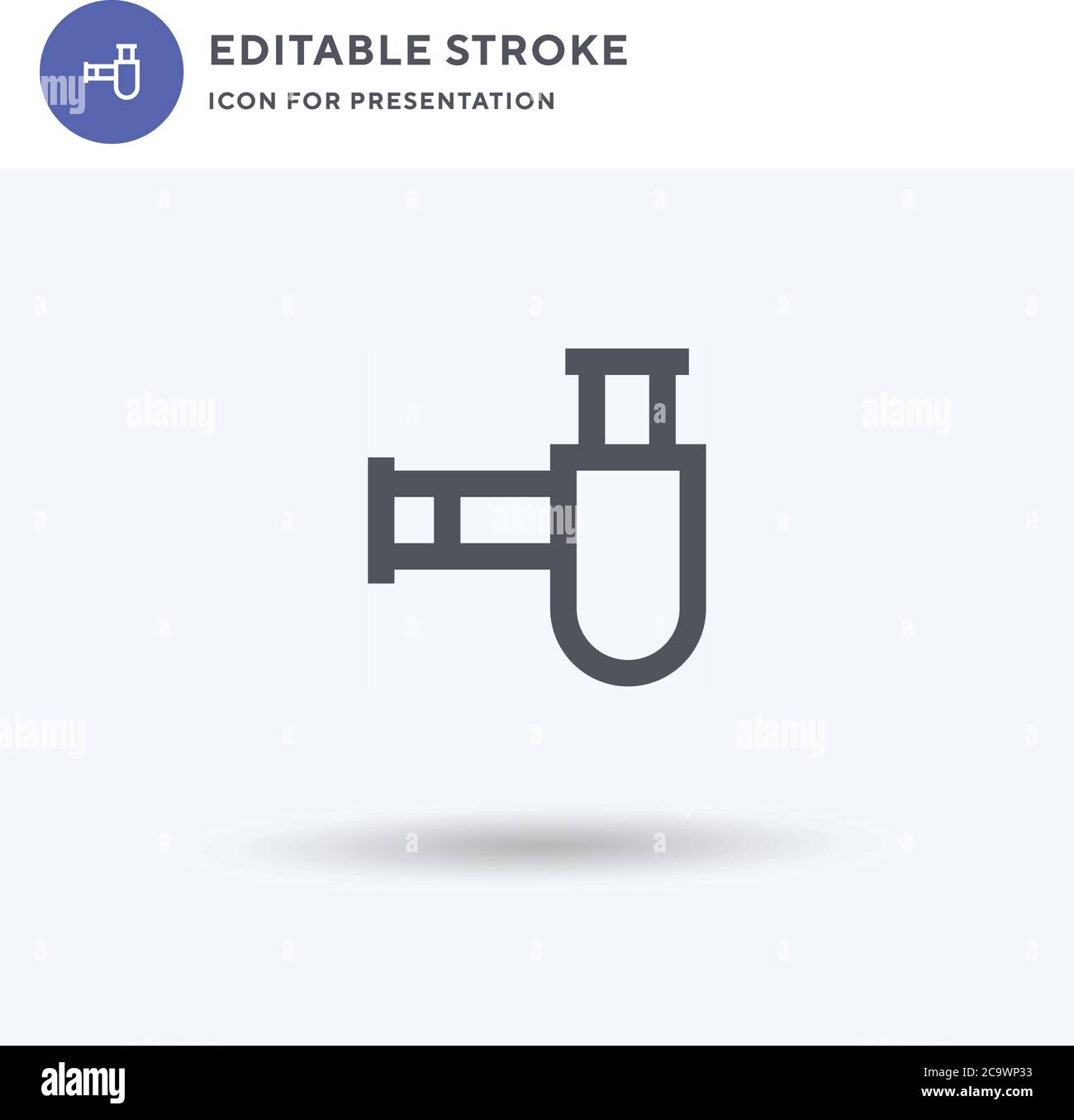Vecteur icône siphon, signe plat rempli, pictogramme solide isolé sur blanc, illustration du logo. Icône de siphon pour la présentation. Illustration de Vecteur